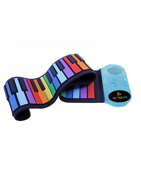 Riptunes Roll It Up Musical Keyboard with 49 Colorful Keys, Blue