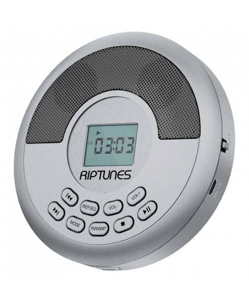 Personal MP3 CD Player, with built in speakers, Bluetooth, USB playback, Built-in Rechargeable Battery - Silver