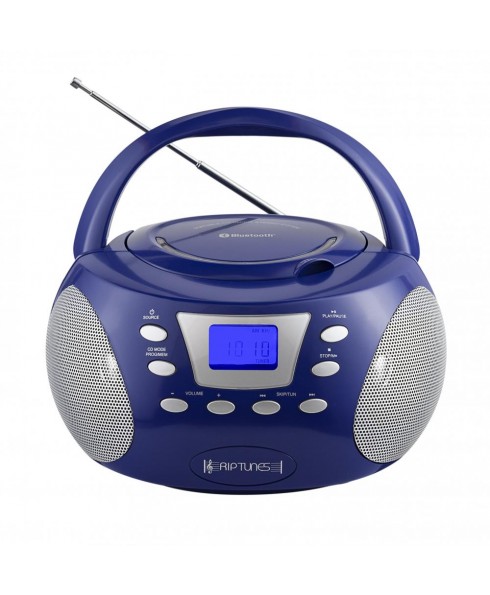 Riptunes Bluetooth AM/FM CD BoomBox - Blue