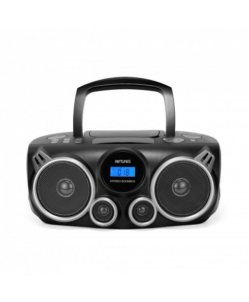 Riptunes Stereo Boombox + Wireless audio streaming, MP3/CD, USB/SD