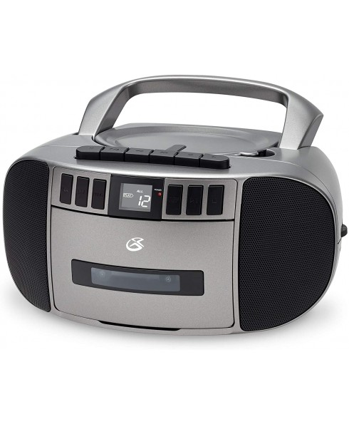 GPX AM/FM Boombox with CD and Cassette Player - Silver/Gray