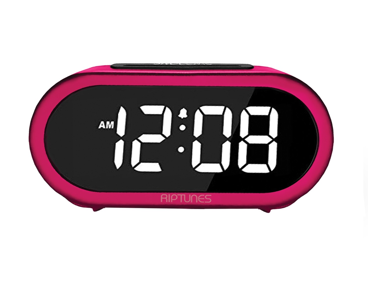 Riptunes 1.4-Inch Digital Alarm Clock w/ 5 Alarm Sounds Pink 