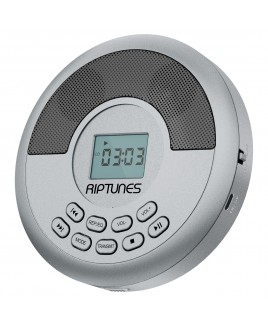 Personal MP3 CD Player, with built in speakers, Bluetooth, USB playback, Built-in Rechargeable Battery - Silver