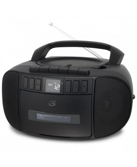GPX CD, Cassette, AM/FM Radio Boombox with Aux-in - Black