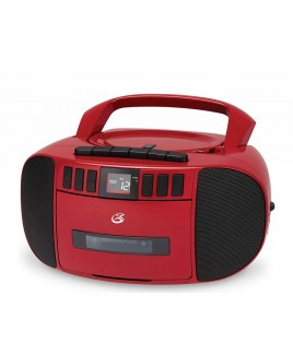 GPX CD, Cassette, AM/FM Radio Boombox with Aux-in - Red