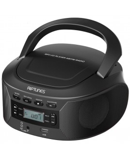 CD MP3 Boombox AM FM Radio with Bluetooth Aux-in USB, Phones jack, AC/DC Powered - Black