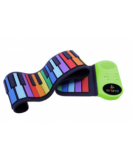 Riptunes Roll It Up Musical Keyboard with 49 Colorful Keys, Green