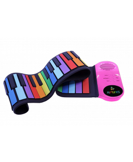 Riptunes Roll It Up Musical Keyboard with 49 Colorful Keys, Pink