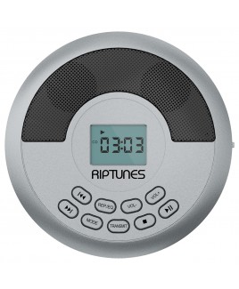 Personal MP3 CD Player, with built in speakers, Bluetooth, USB playback, Built-in Rechargeable Battery - Silver