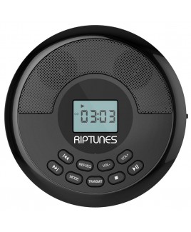 Personal MP3 CD Player, with built in speakers, Bluetooth, USB playback, Built-in Rechargeable batteries - Black