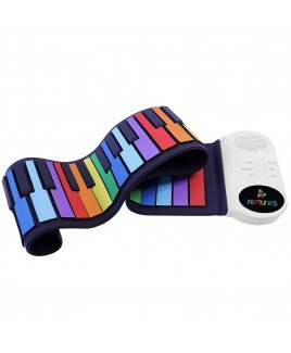 Roll It Up Musical Keyboard with 49 Colorful Keys - White